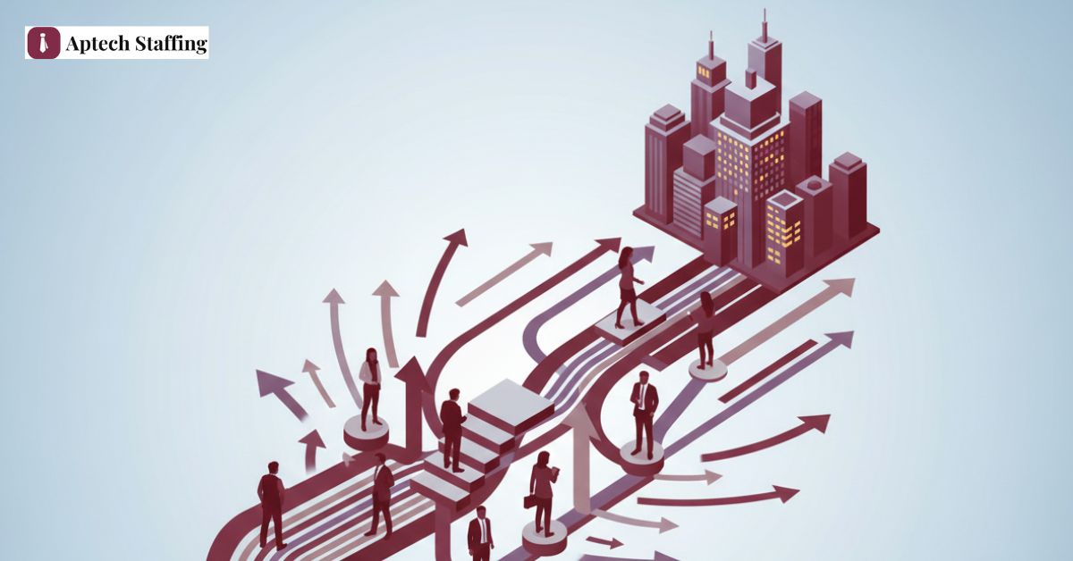 Illustration of strategic career placement and professional growth pathway