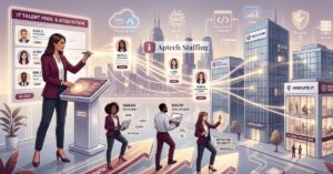 IT staffing and recruitment concept showing talent placement and career growth,